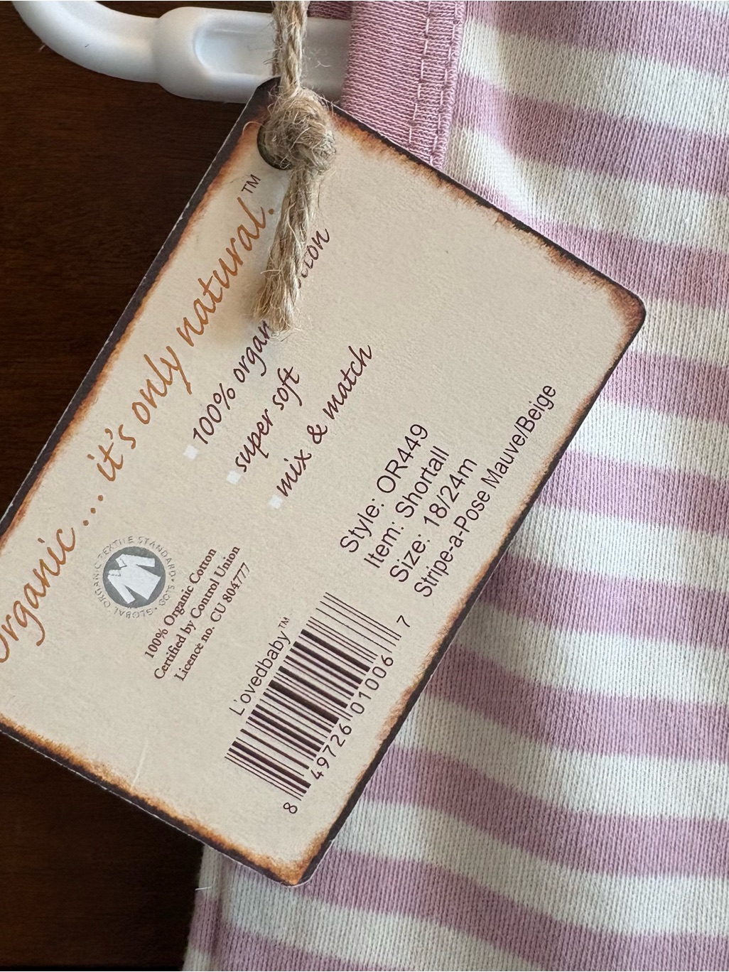 Girls Nwt! Lovedbaby Pink Stripe Organic Cotton Romper Sz 18/24 — image 3 of 5